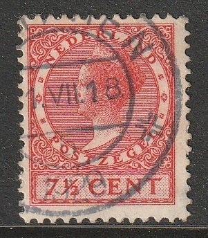 Nederland 1926 180A Wilhelmina 7,5c, Gest, Postzegels en Munten, Postzegels | Nederland, Ophalen of Verzenden, T/m 1940, Gestempeld