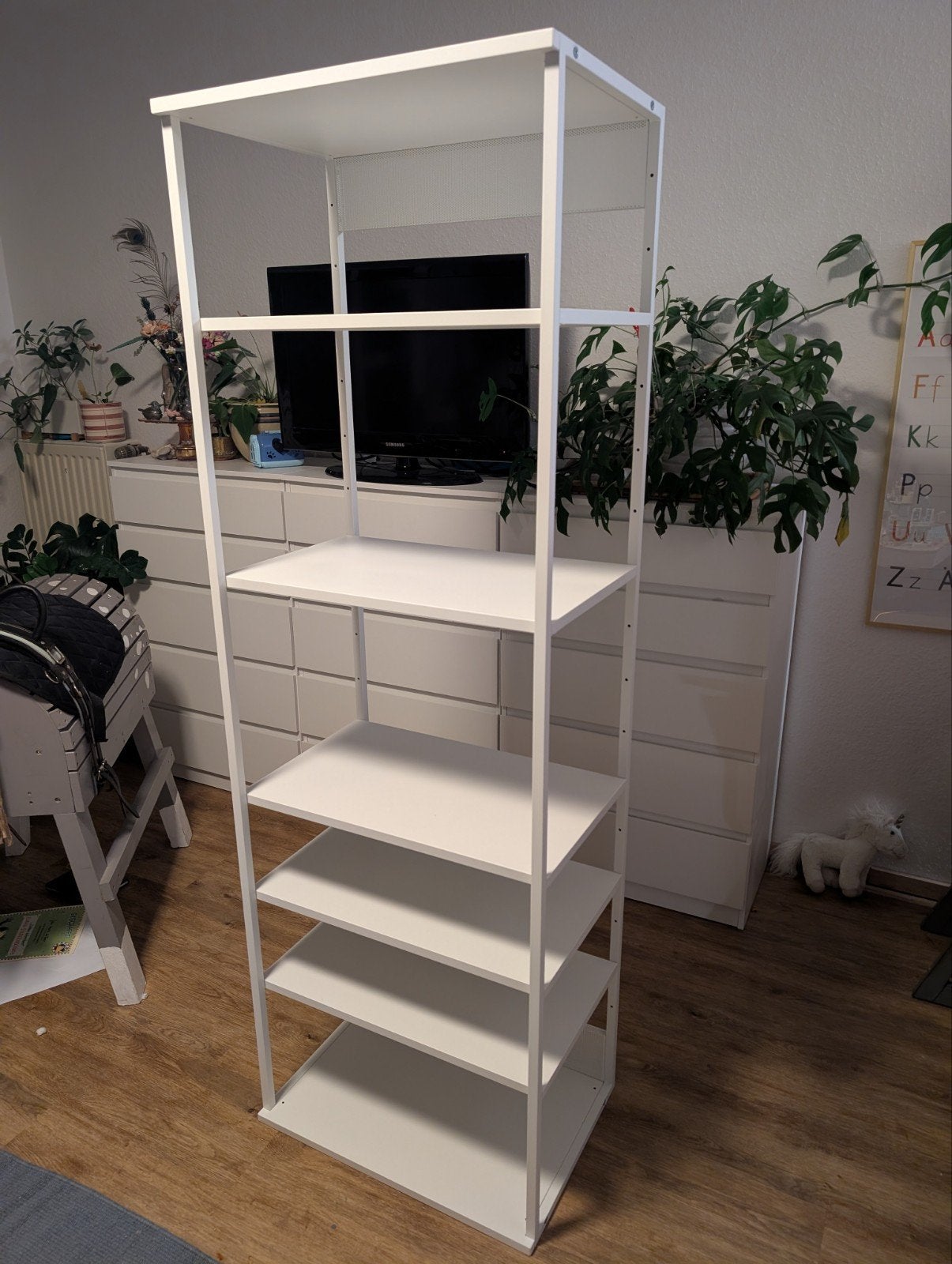 IKEA PLATSA. witte stellingkast met 6 planken, Ophalen, Modern, Scandinavisch, 200 cm of meer, 50 tot 100 cm