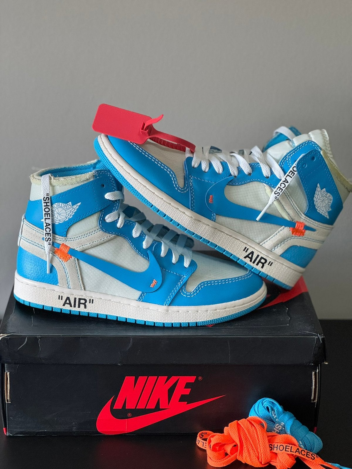 Jordan 1 Retro High Off-White University Blue, Blauw, Nieuw, Ophalen of Verzenden, Sneakers of Gympen