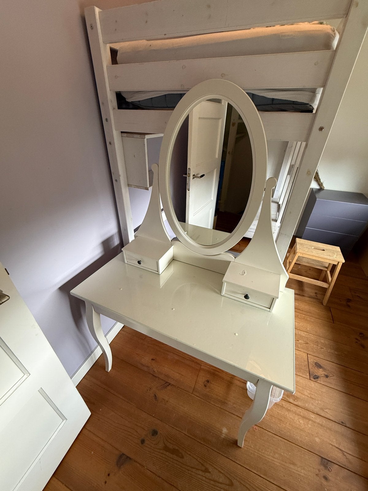 Ikea Hemnes toilettafel met spiegel - wit, Ophalen, Gebruikt, 50 tot 100 cm, 150 tot 200 cm
