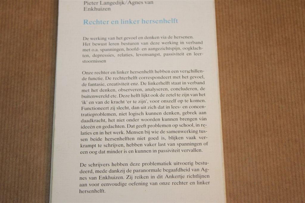 Rechter- en Linker Hersenhelft — Denken & Voelen, Ophalen of Verzenden, Gelezen