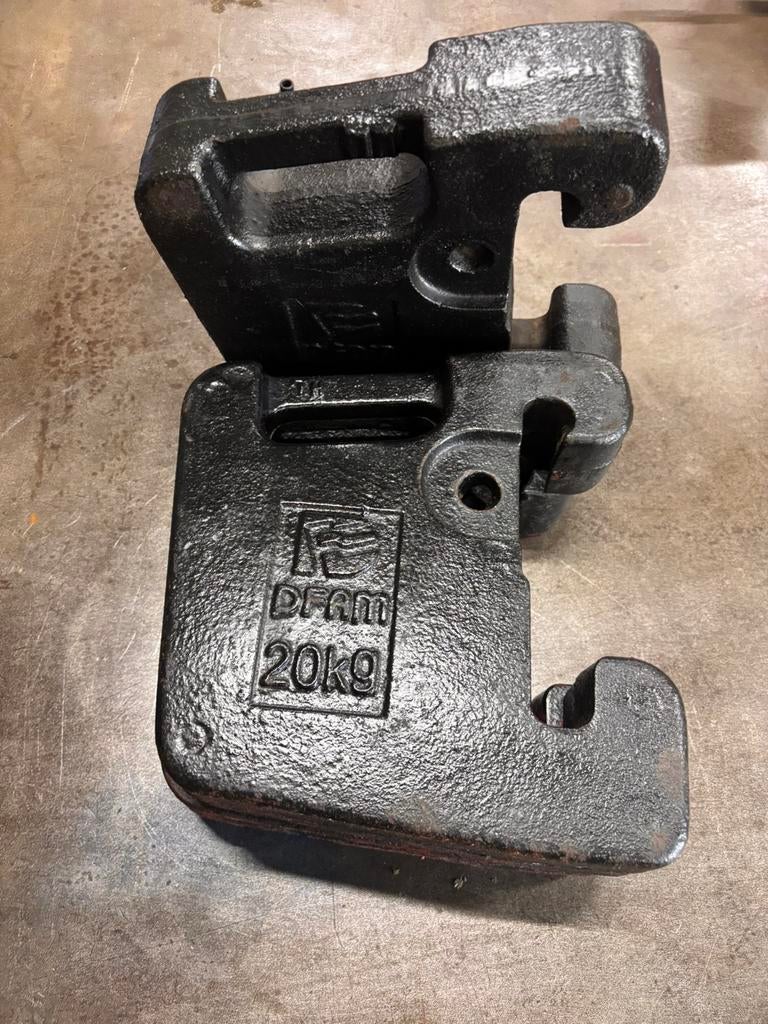3x frontgewicht 20 kg p/stuk = 60 kg totaal tbv minitractor, Ophalen of Verzenden, Nieuw, Mini, Spatbord