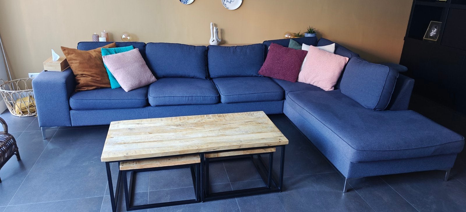 Xooon Hoekbank Donkerblauw - 330x220cm., Ophalen, Gebruikt, Stof, Modern