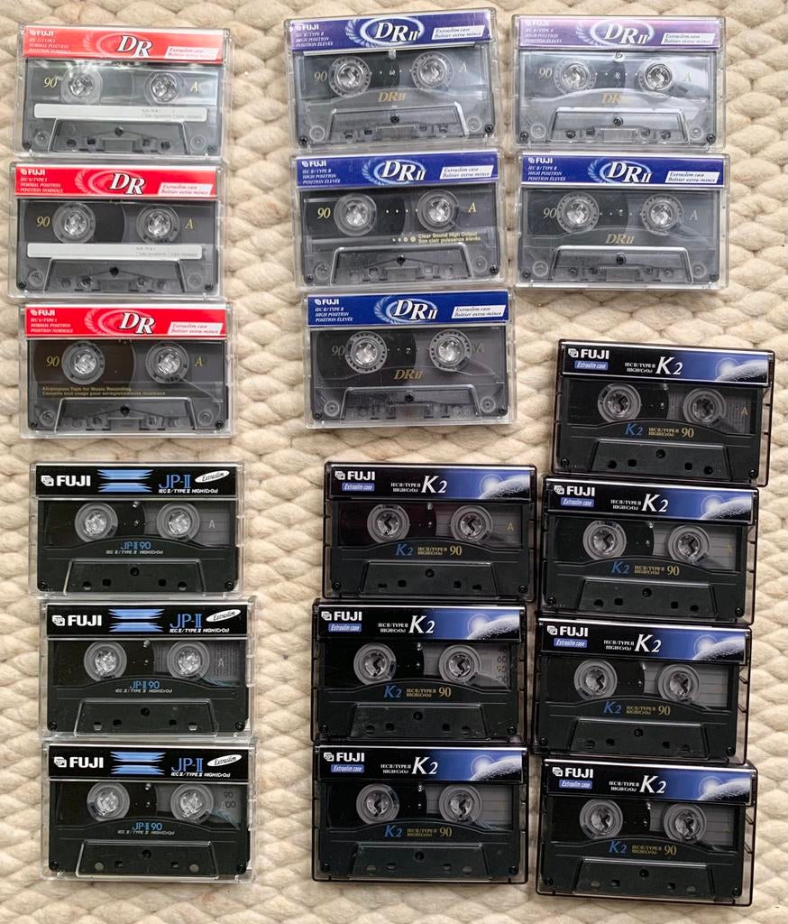 Ongebruikt FUJI JPII K2 DRII DR 90 C90 cassettebandjes ZGAN, 2 t/m 25 bandjes, Ophalen of Verzenden, Zo goed als nieuw, Nvt