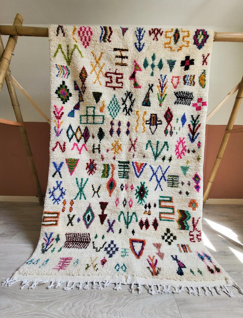 'Berber vloerkleed Azilal Marokkaans tapijt puur wol 265x160, 150 tot 200 cm, MyWool&, Ophalen of Verzenden, Mywoolnl@gmail.com
