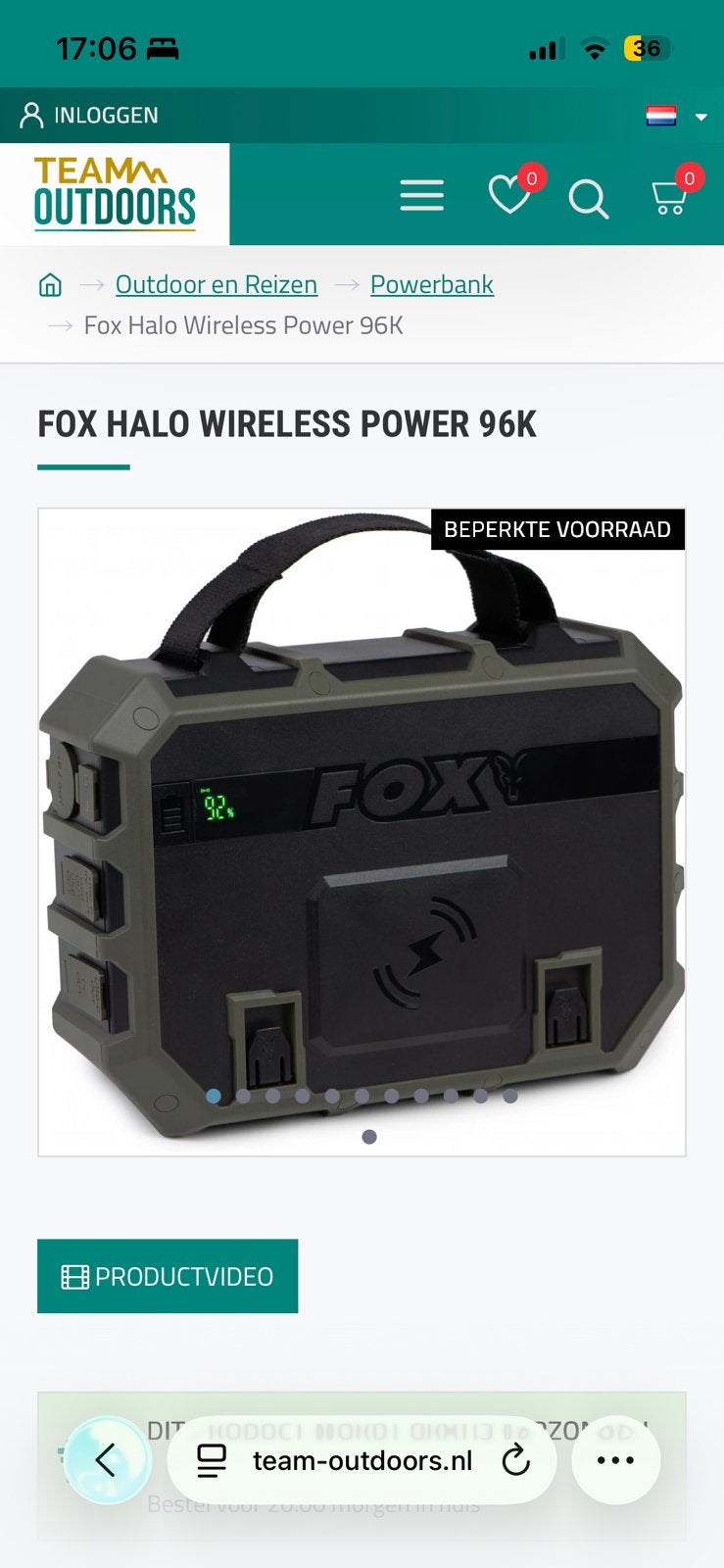Fox Halo Wireless Power 96k fox aqau esp jag solar jrc avid, Ophalen of Verzenden, Zo goed als nieuw