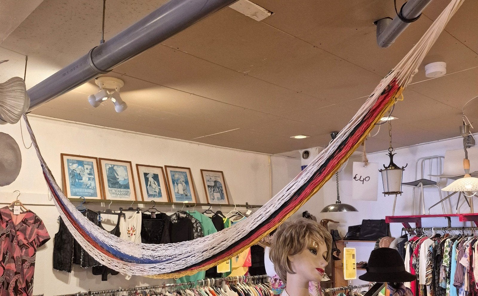 Kleurrijke hangmat meerkleurig, Opvouwbaar, Gebruikt, Meerpersoons, Ophalen of Verzenden