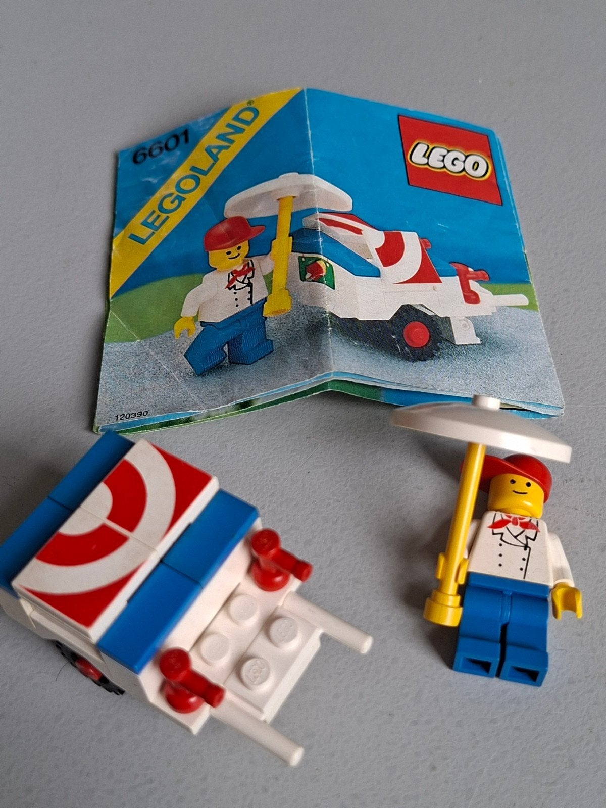 LEGO Legoland 6601 IJskarretje met figuur en instructies, Gebruikt, Lego, Ophalen of Verzenden, Complete set
