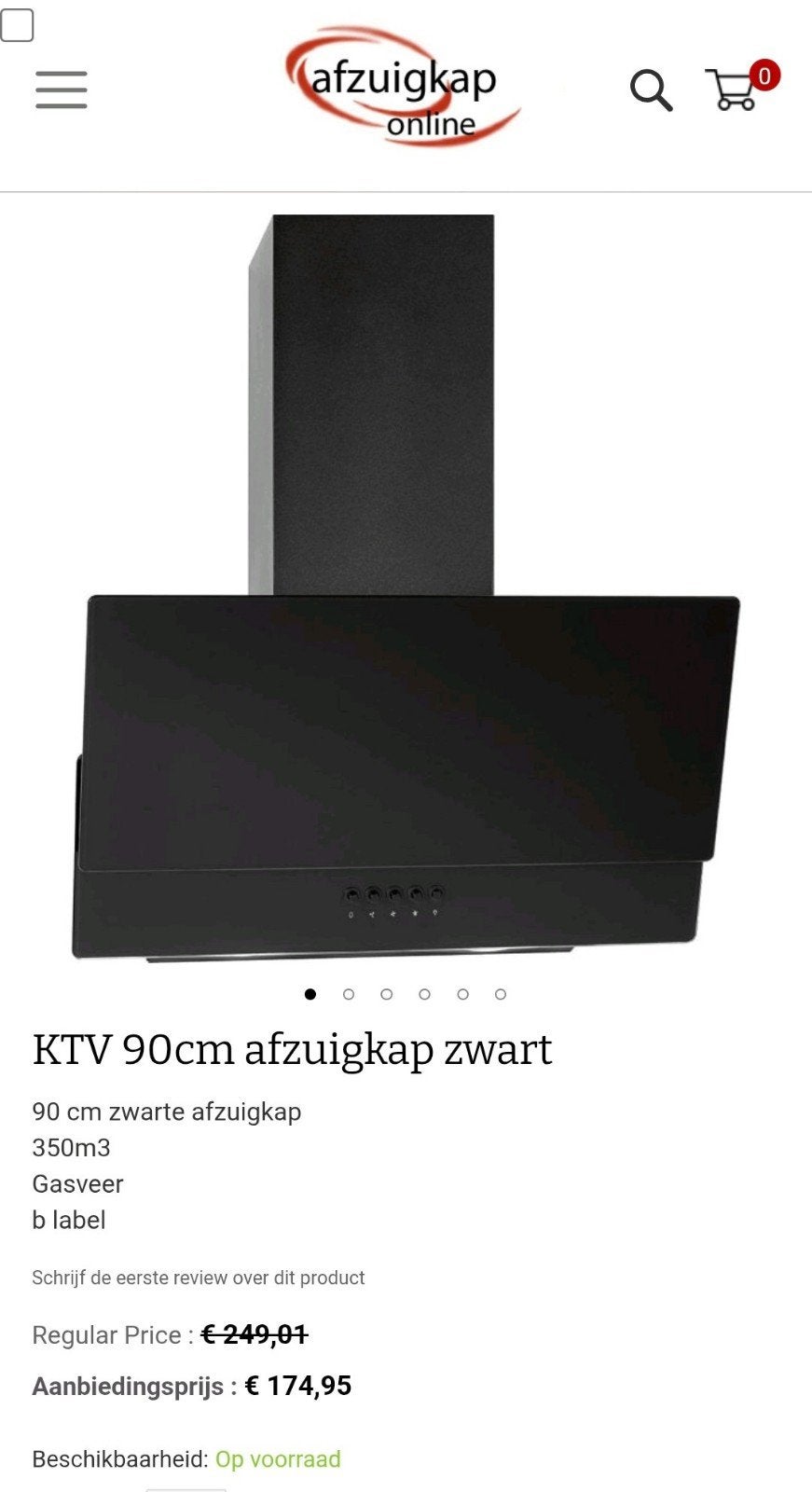 Nieuw in doos! Afzuigkap 90cm, Ophalen, Nieuw, Wandschouwkap