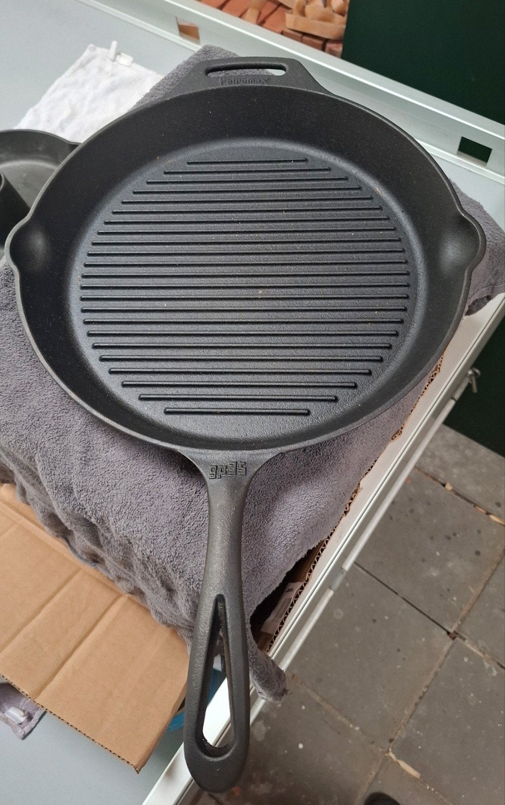 Petromax GP35 Gietijzeren Grillpan 35cm - Nieuwstaat, Ophalen of Verzenden, Zo goed als nieuw