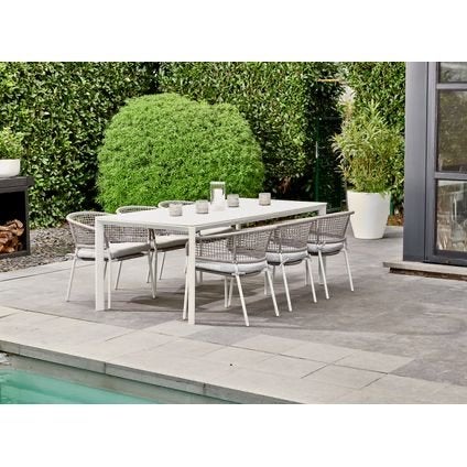 Tuintafel 205x100cm - stijlvol keramiek marmerlook tafelblad