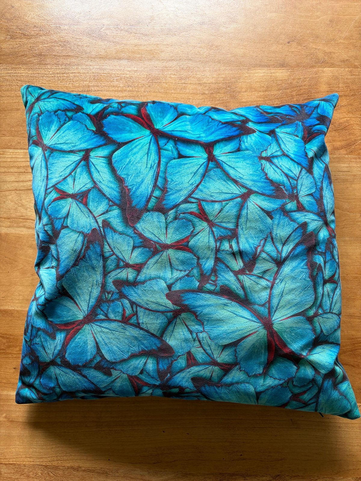 Decoratieve Kussenset: Vlinders en Pluizig petrol, Huis en Inrichting, Ophalen, Overige merken, Gebruikt, Blauw