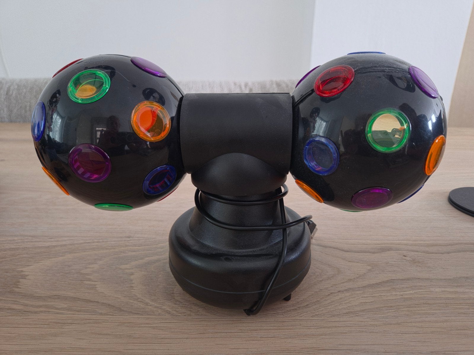 Disco lamp - Dubbele discobal voor feestjes, Ophalen of Verzenden, Zo goed als nieuw, Kunststof, Meerkleurig