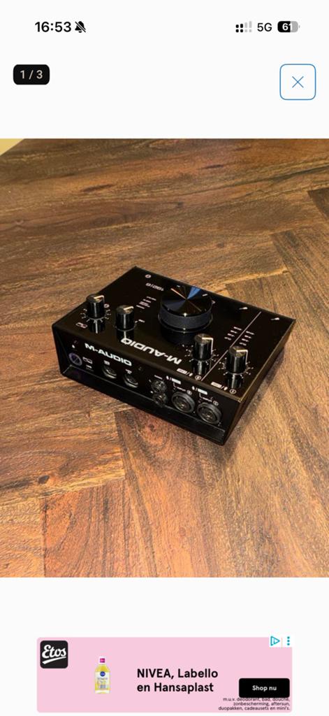 M-Audio M-Track 2x2M USB Audio Interface, Ophalen of Verzenden, Zo goed als nieuw