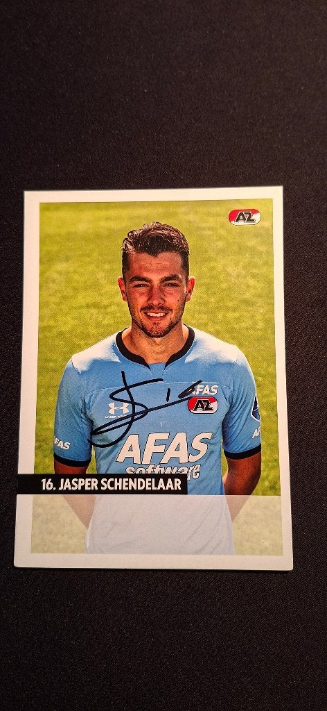 Spelerskaart met handtekening; Jasper Schendelaar # AZ, Ophalen of Verzenden, Nieuw, AZ, Spelerskaart