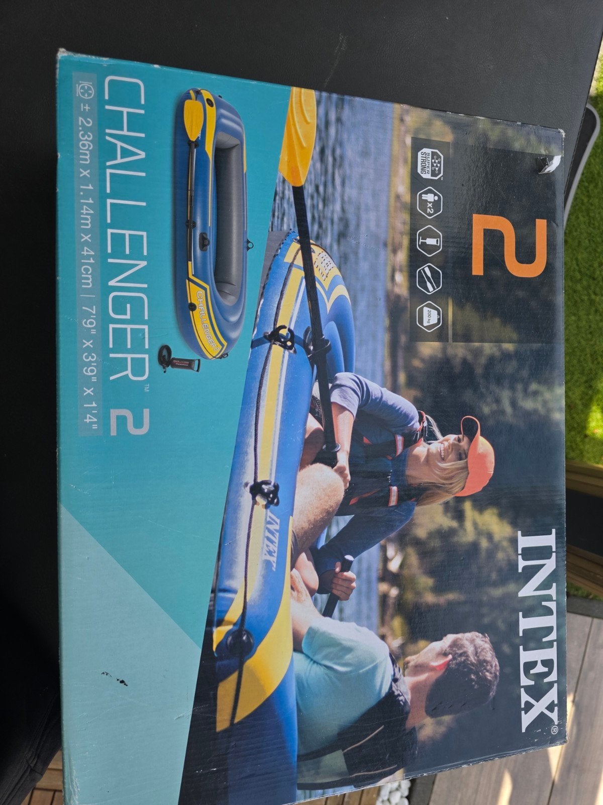 Intex Challenger 2 opblaasboot - 1x gebruikt, compleet, Ophalen of Verzenden, Zo goed als nieuw