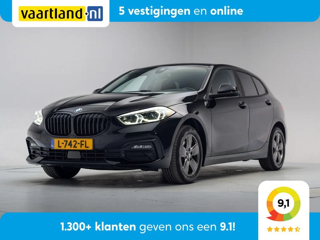 BMW 1-serie 118i Business Edition Shadowline Aut. [ LED Live, 136 pk, Gebruikt, 1295 kg, Zwart