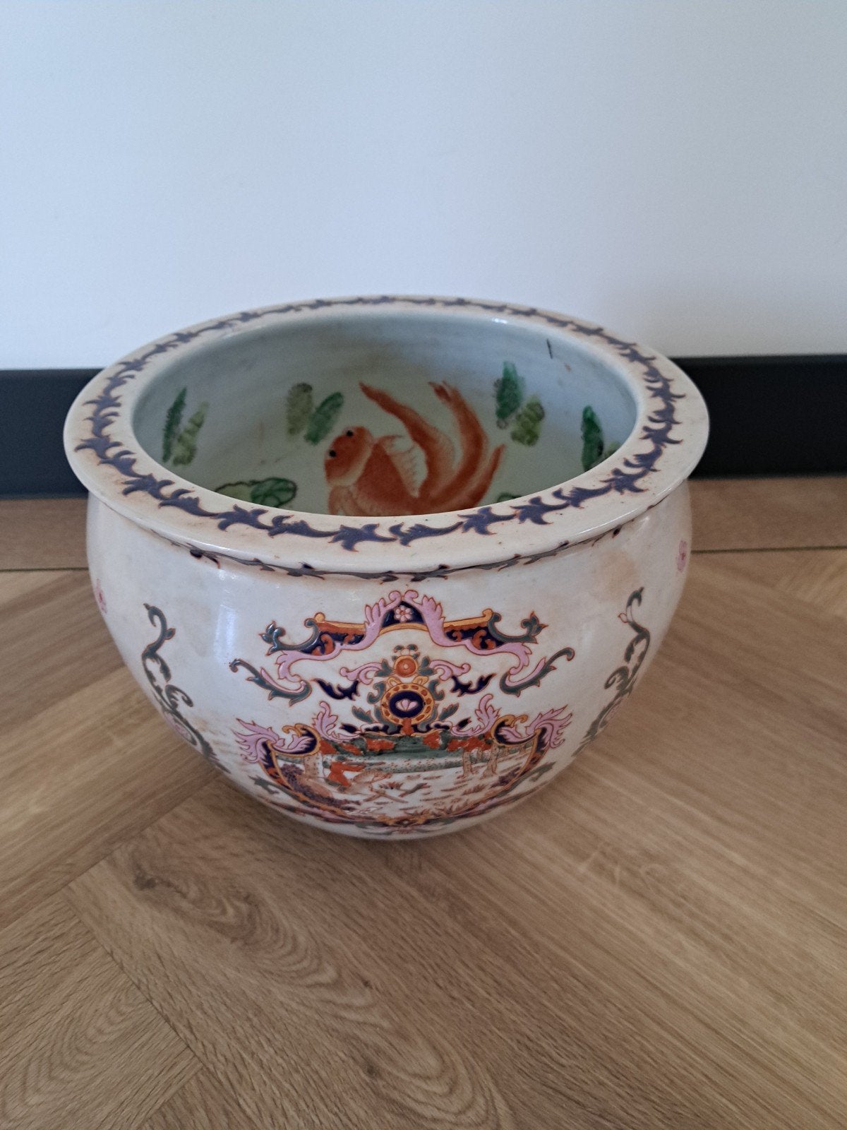 Vintage Vllhinees Porseleinen Cachepot / Bloempot /Viskom, Ophalen