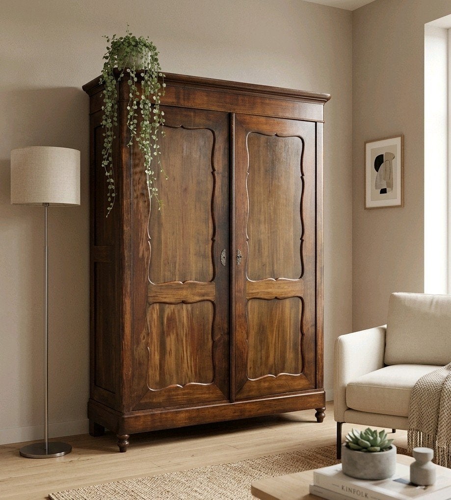 🤎Antieke XL Biedermeier meidenkast vintage kast demontabel, Verzenden