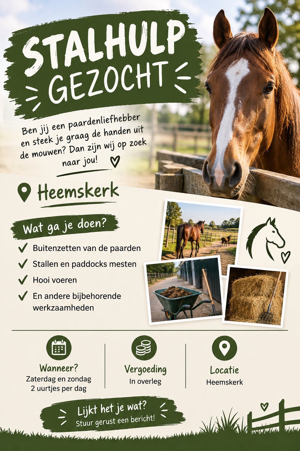 Gezocht weekend stalhulp