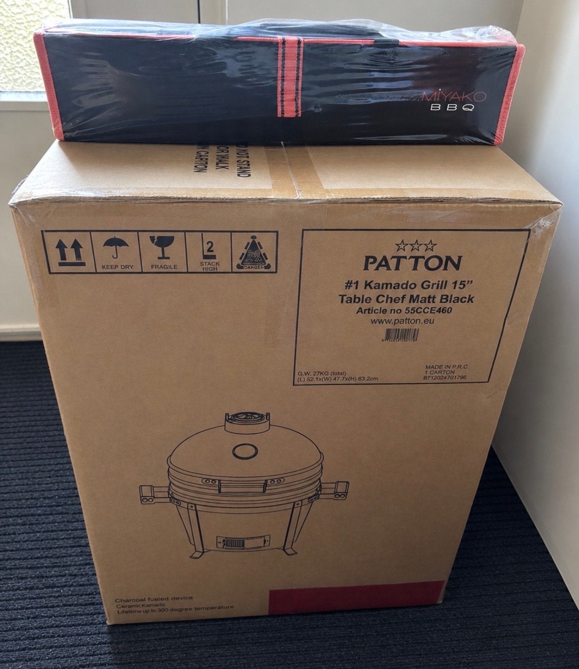 Nieuwe Patton Kamado Grill 15" Table Chef Mat Zwart, Ophalen, Nieuw
