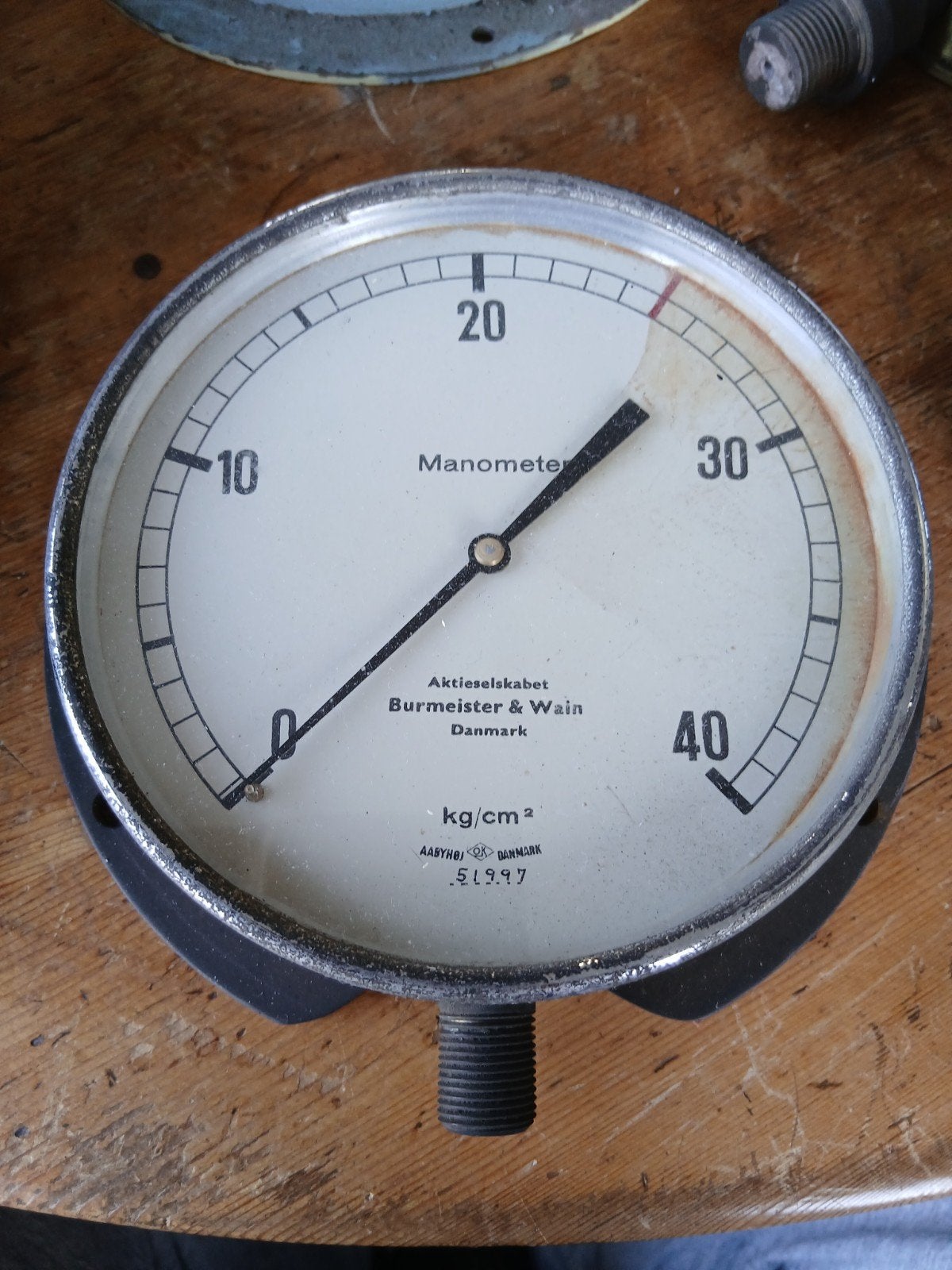 Manometer Drukmeter Meter Startlucht Burmeister & Wain Danma, Ophalen of Verzenden