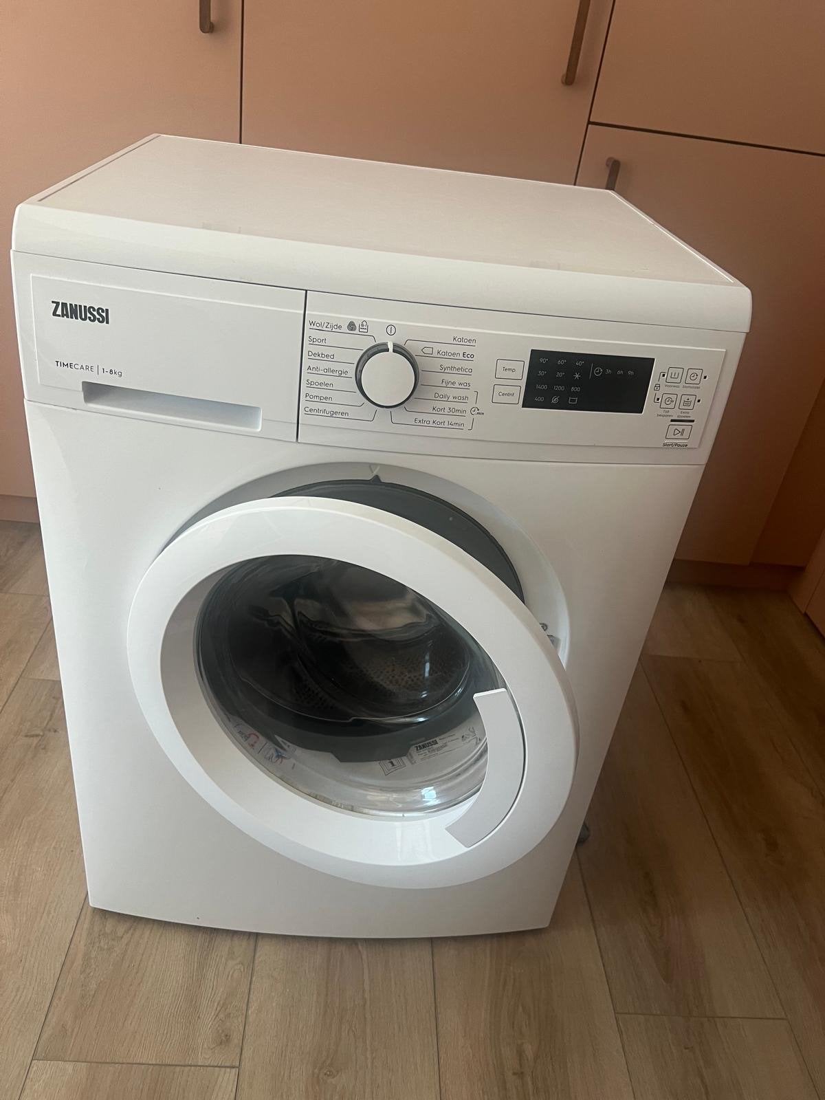Zanussi TimeCare 8kg Wasmachine, Ophalen, Zo goed als nieuw, Voorlader, Kort programma