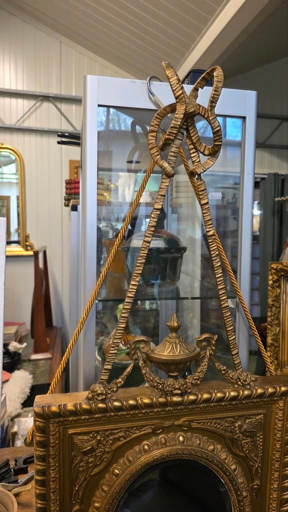 Franse Louis XVI Strikspiegel, Hout, Bladgoud Verguld, Antiek en Kunst, Ophalen