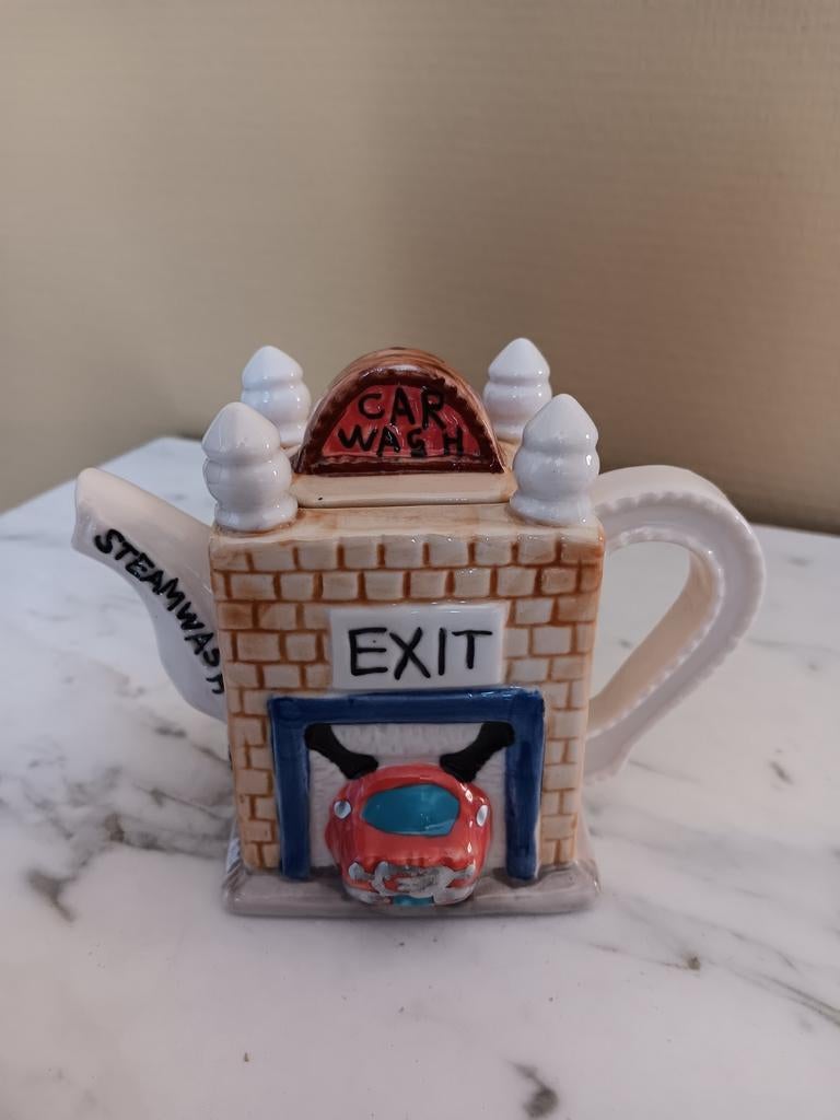 Unieke Carwash Theepot - Decoratief en Verzamelaarsitem, Ophalen of Verzenden, Gebruikt