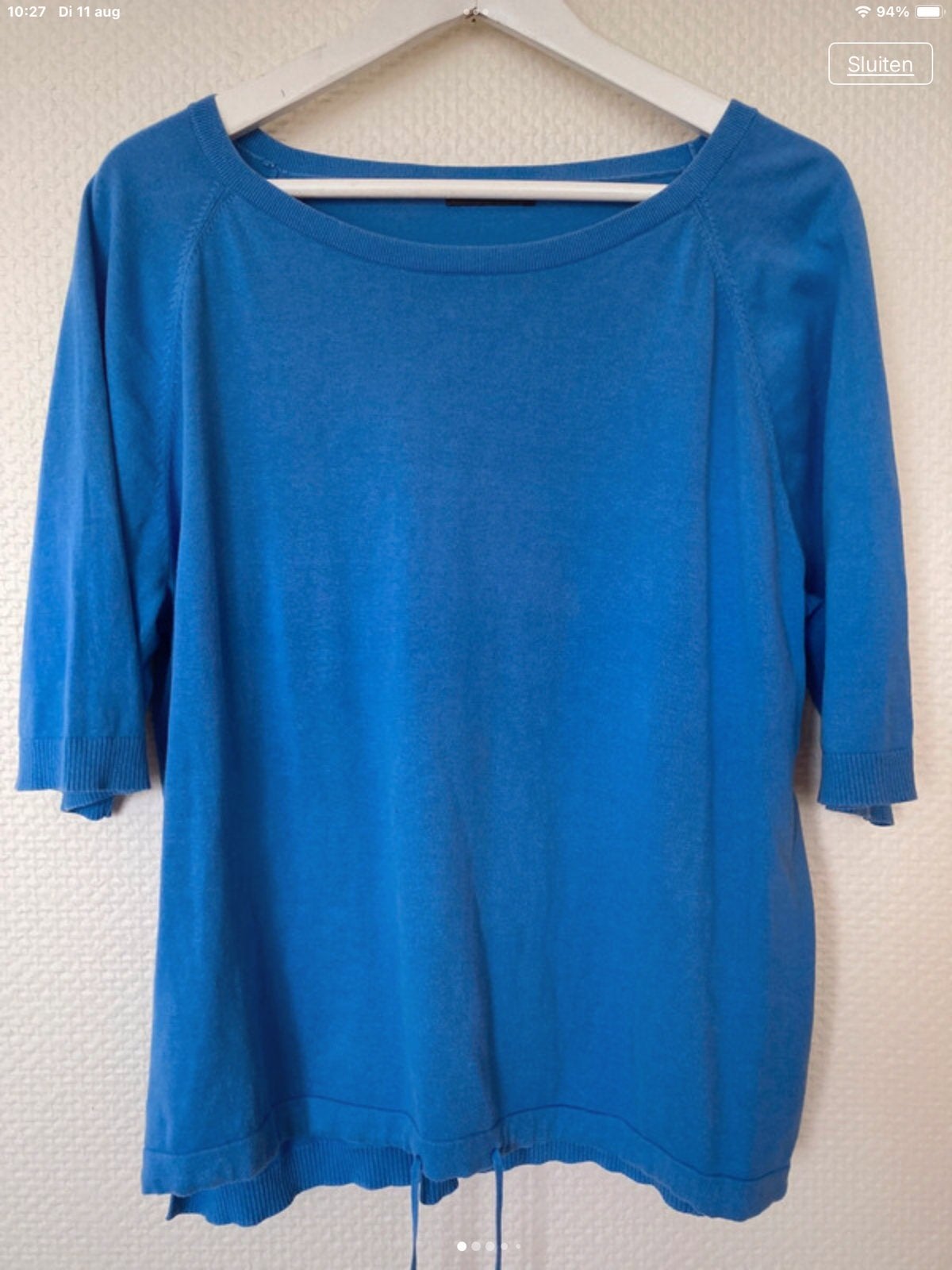 Giulia e Tu Blauwe Fijn Gebreide Top maat 42, Kleding | Dames, Tops, Maat 42/44 (L), Zo goed als nieuw, Zonder mouw, Verzenden