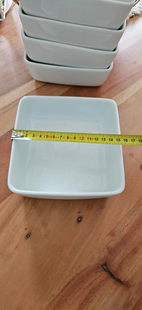 5 vierkante schaaltjes van Hema - Wit porselein, Ophalen of Verzenden, Rond, Porselein of Keramiek