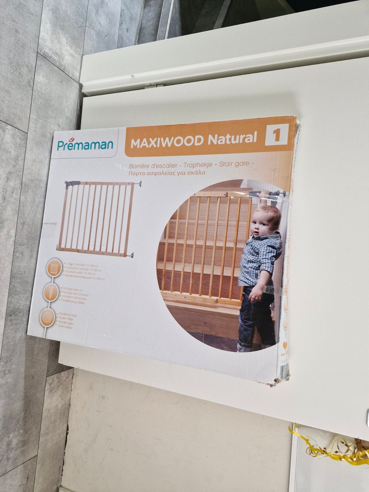 Premaman MAXIWOOD Natural Traphekje, Kinderen en Baby's, Ophalen of Verzenden, Zo goed als nieuw, Schroefhekje, Hout