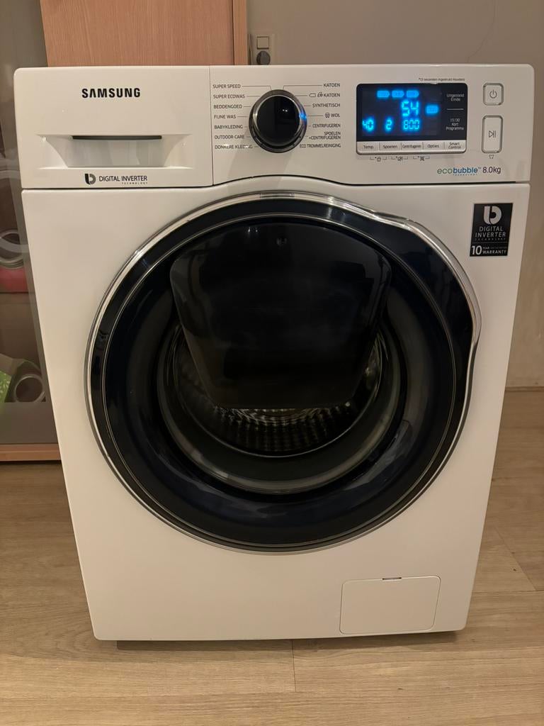 A+++ energiezuinige label 8 kg Samsung Ecobuble Addwash Was, Witgoed en Apparatuur, 1200 tot 1600 toeren, 8 tot 10 kg, Ophalen of Verzenden