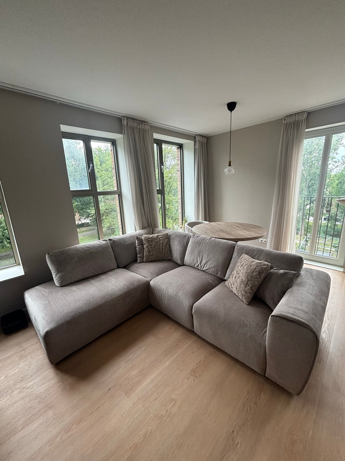 Bank van Seats and Sofa’s, model Noxx, kleur soft 02 beige, Ophalen, 100 tot 125 cm, Hoekbank, 300 cm of meer