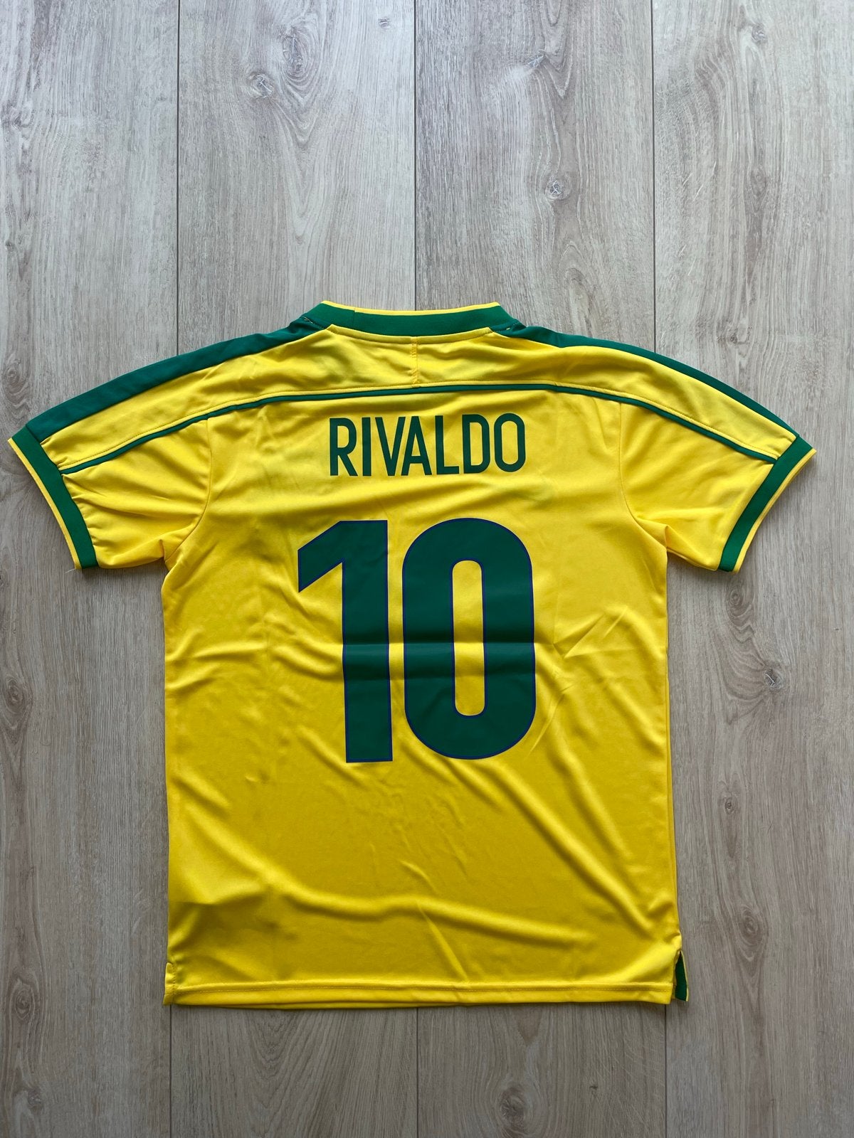 Nike Brazilië Thuisshirt Rivaldo #10 Maat S, Ophalen of Verzenden, Zo goed als nieuw, Maat 46 (S) of kleiner, Geel