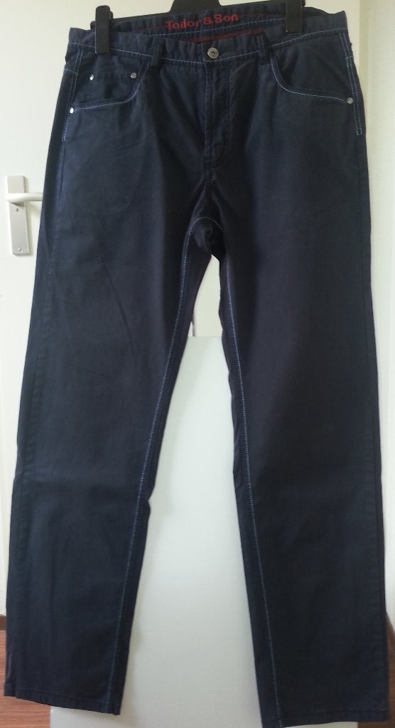 heren 5-pocket T&S vrijetijds pantalon navy mt 54, W36 - W38 (confectie 52/54), Blauw, Ophalen of Verzenden, Zo goed als nieuw