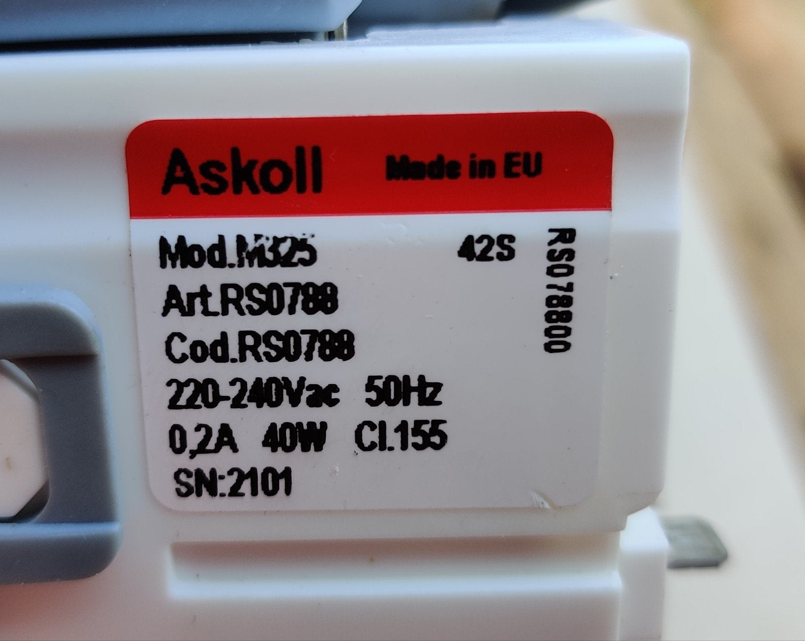 Askoll M325 RS0788 Afvoerpomp Wasmachine 40W voor o.a Samsun, Ophalen of Verzenden