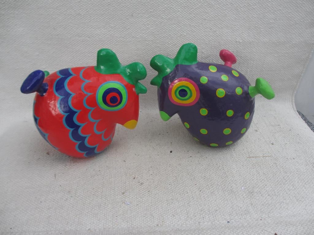 2x beelden KIP veelkleurig Robert Mayr, Ophalen of Verzenden