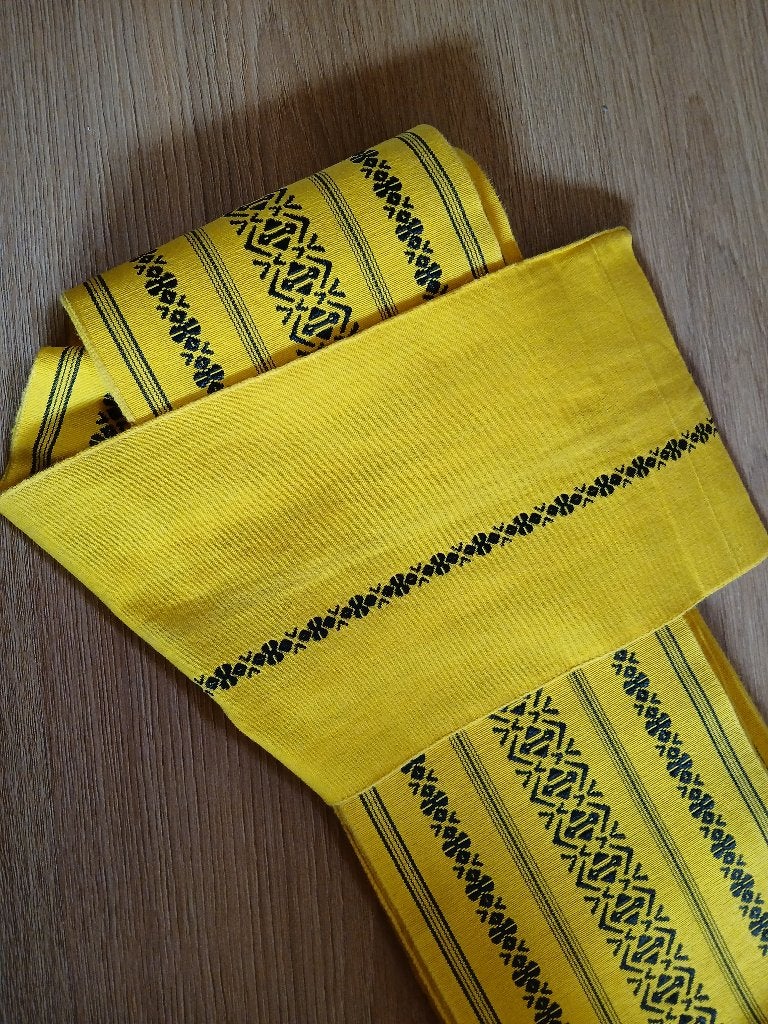 Traditionele Japanse obi hanhabaobi hakata gele yellow