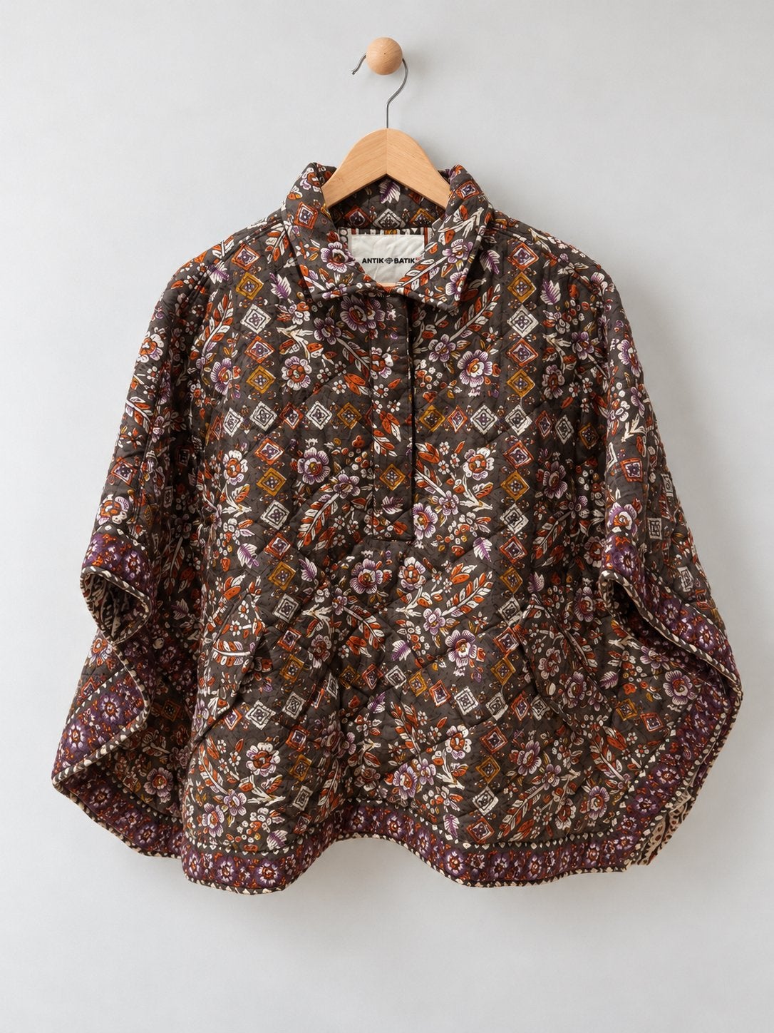 Antik Batik boho poncho jack paisley bruin maat TU, Ophalen of Verzenden, Zo goed als nieuw, Maat 38/40 (M), Bruin