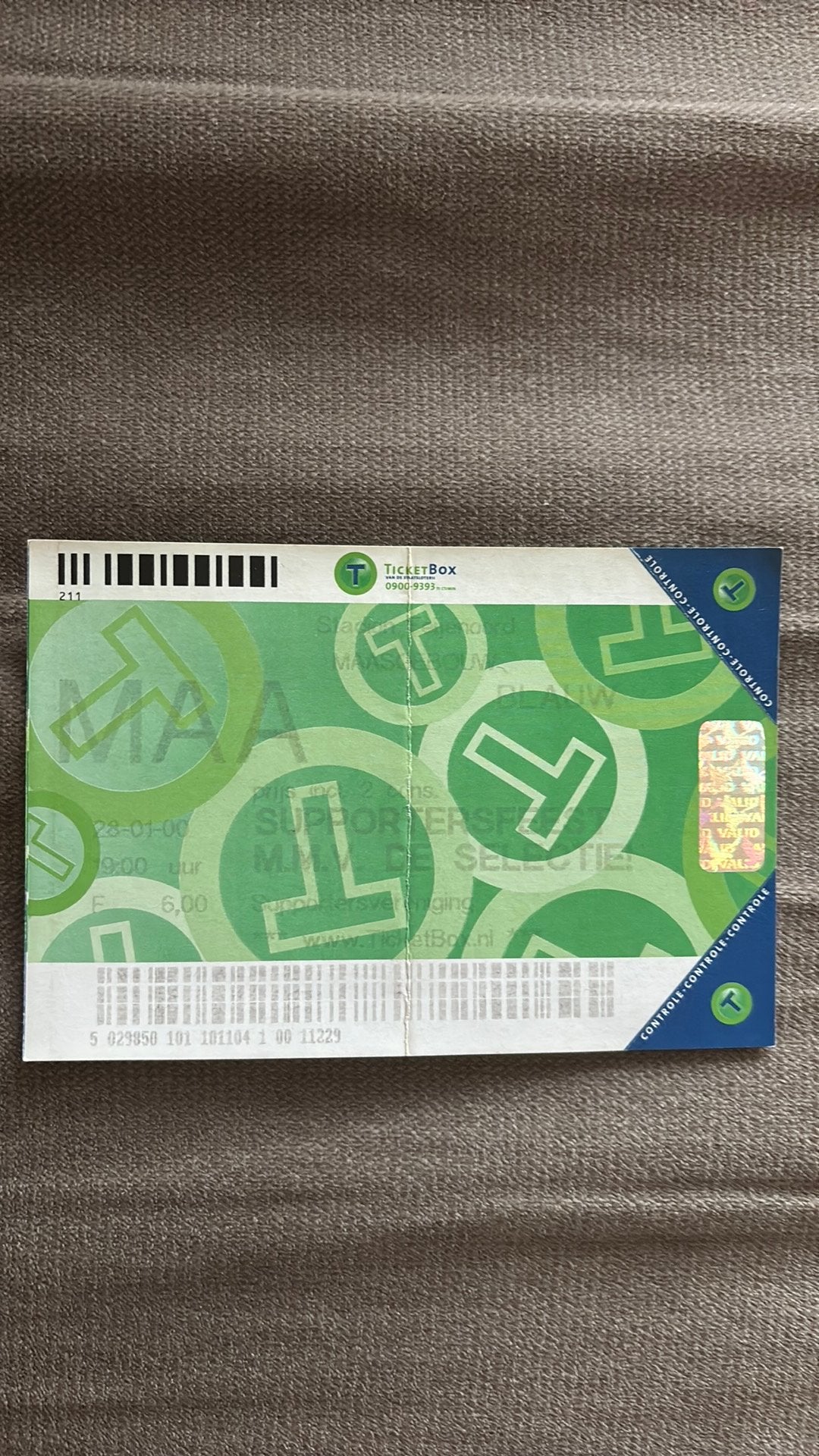 Oud stadionticket feyenoord supportersfeest 2000, Ophalen of Verzenden, Feyenoord