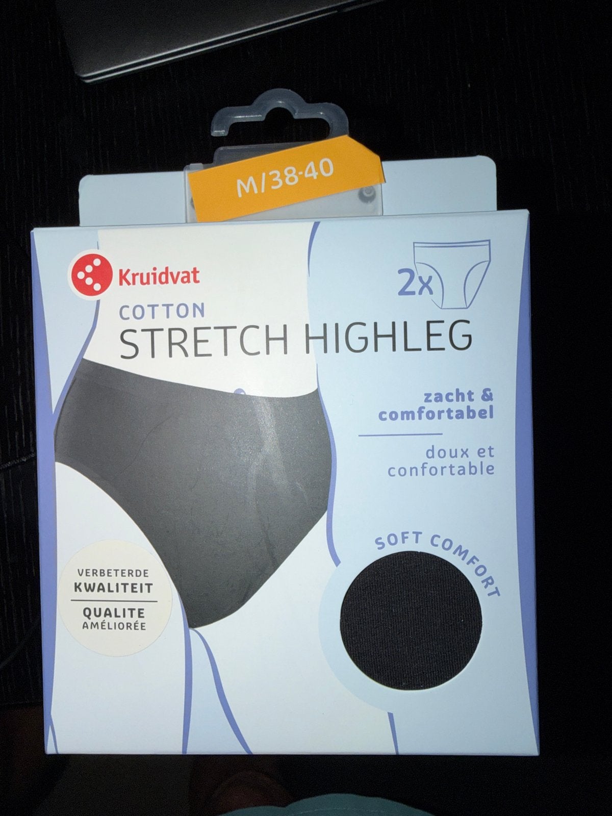 Kruidvat Katoenen Stretch Highleg Slips - Zwart (2 stuks), Ophalen of Verzenden, Zwart, Slip