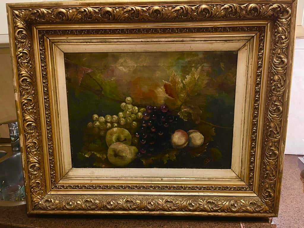 19 eeuws olieverf stilleven schilderij, Ophalen of Verzenden