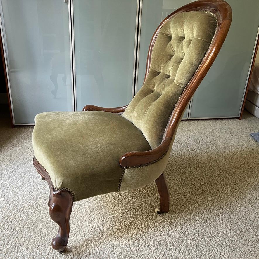 Antieke Biedermeier stoel, breistoel, Antiek en Kunst, Ophalen