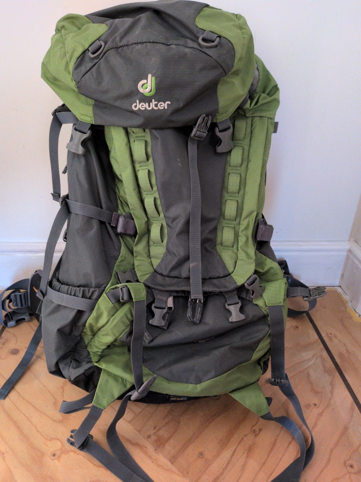 Deuter Aircontact 65+10 Trekkingrugzak - Groen, Ophalen of Verzenden, Gebruikt