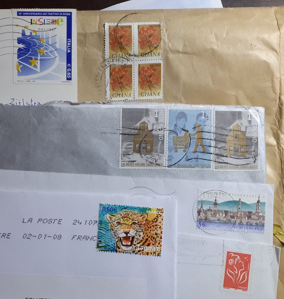 Postzegels Ghana Italie Frankrijk REPUBLIQUE DE COTE D'IVOIR, Ophalen of Verzenden, Overige landen, Gestempeld