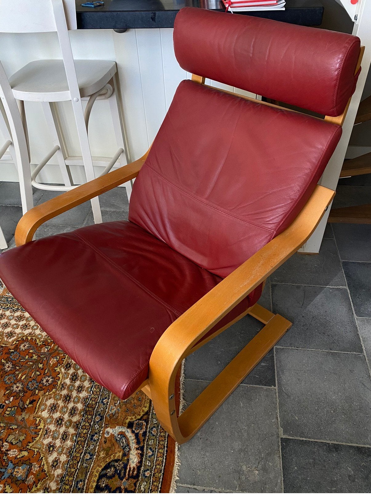 Nette Ikea Poang stoel, 75 tot 100 cm, Ophalen of Verzenden, Zo goed als nieuw, Stof