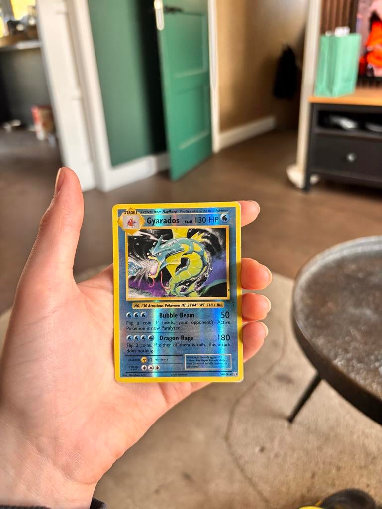 Gyarados Pokémon Kaart - Holo Rare, Ophalen of Verzenden, Gebruikt, Losse kaart, Foil