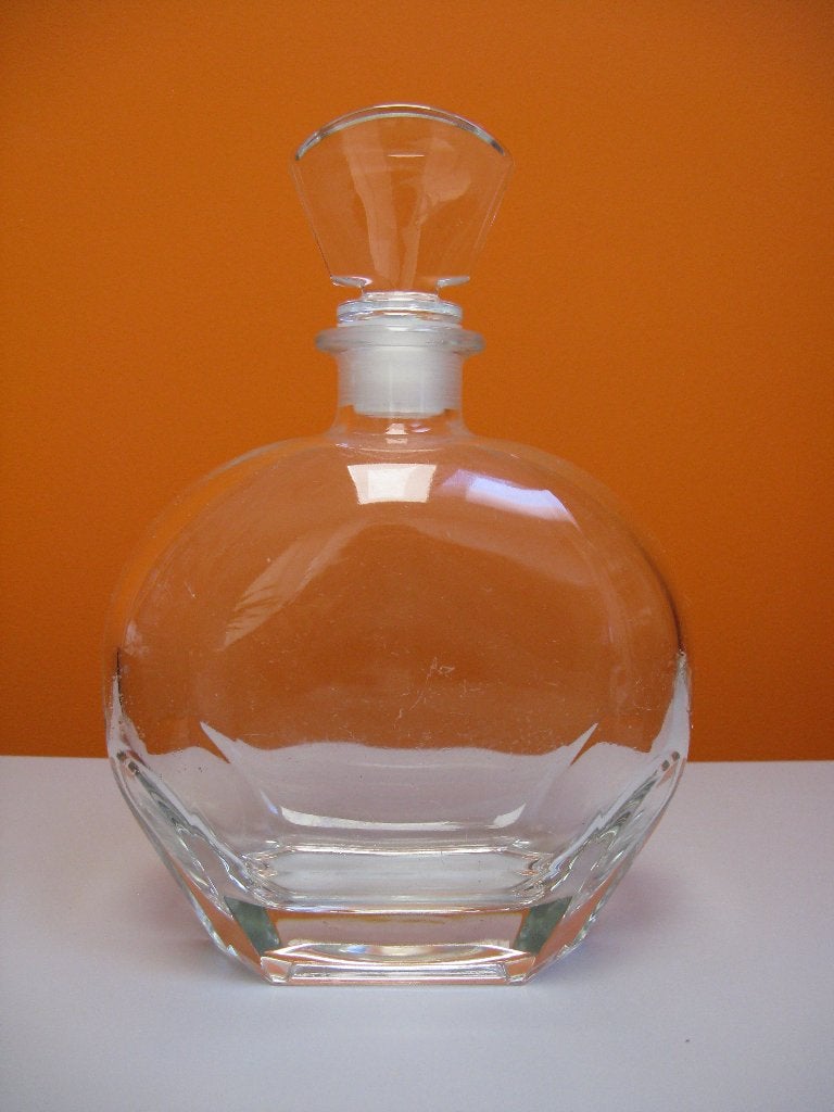 glazen decanter / karaf met stolp met lichte krasjes, Antiek en Kunst, Verzenden