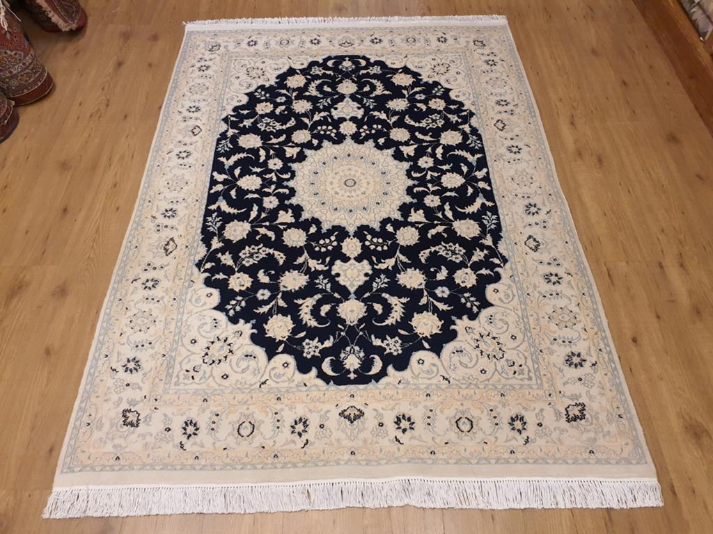 Vintage handgeknoopt perzisch tapijt nain 215x148
